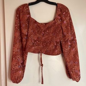 Floral Peasant Crop top with Puff Sleeves